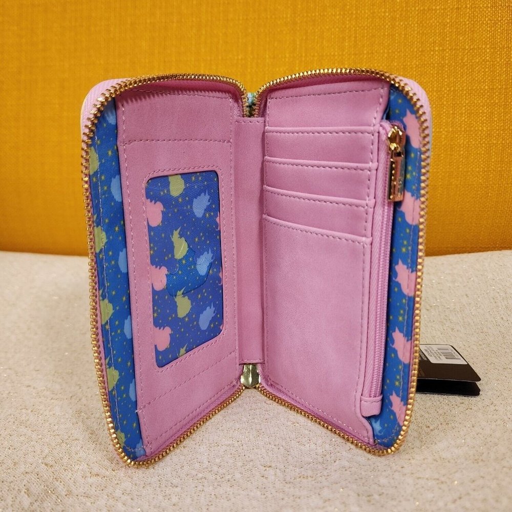 Loungefly Disney Sleeping Beauty Castle 3 Good Fairies Bubble Zip Wallet NEW - Picture 9 of 13